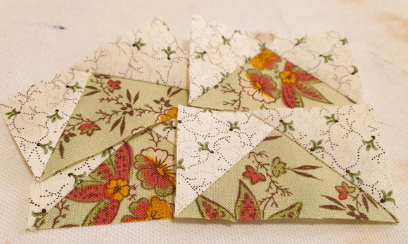 Sewing Flying Geese method four at a time