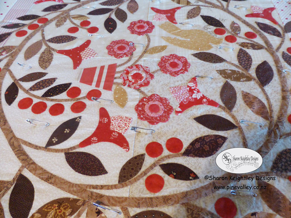 Starting the quilting on the Winterwood Quilt