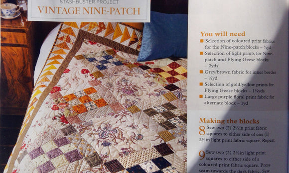 Today's Quilter Magazine and Vintage Nine Patch Quilt Pattern