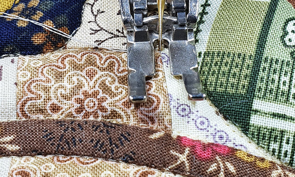 One last word! Quilting the border on the Treasures from the scrap bin quilt.