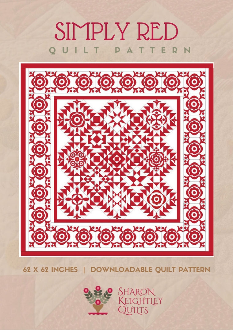 Simply Red Quilt Complete Pattern Set - Pine Valley Quilts