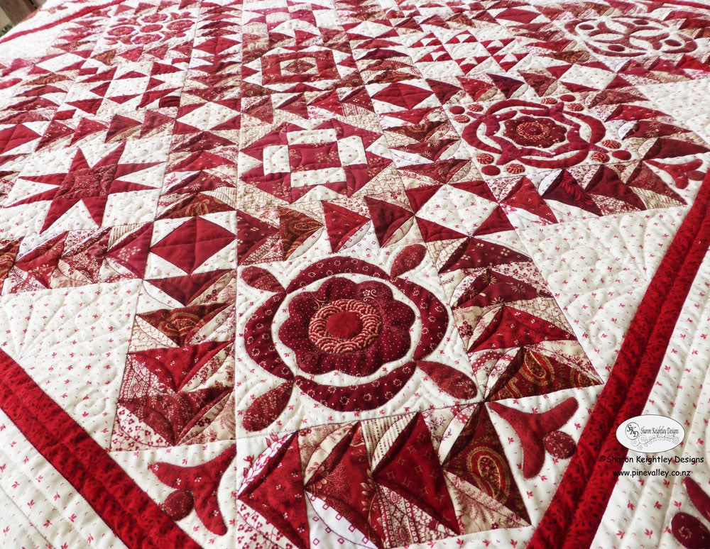 Simply Red Quilt BOM Block Nine - Pine Valley Quilts