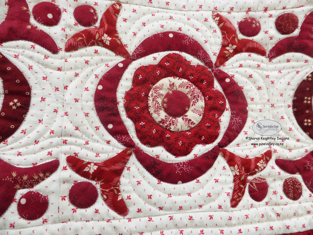 Simply Red Quilt BOM Applique Border Block - Pine Valley Quilts