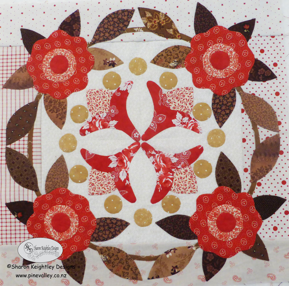Winterwood Quilt Pattern BOM | Flower Cross | Block Nine - Pine Valley Quilts