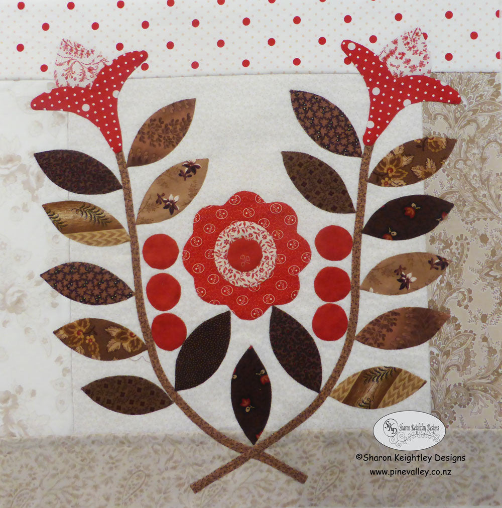 Winterwood Quilt Pattern BOM | Flower Cross | Block Nine - Pine Valley Quilts