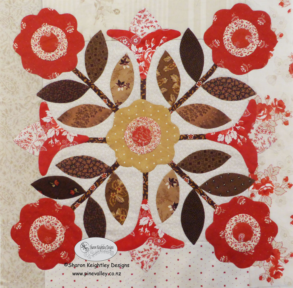 Winterwood Quilt Pattern BOM | Flower Cross | Block Nine - Pine Valley Quilts