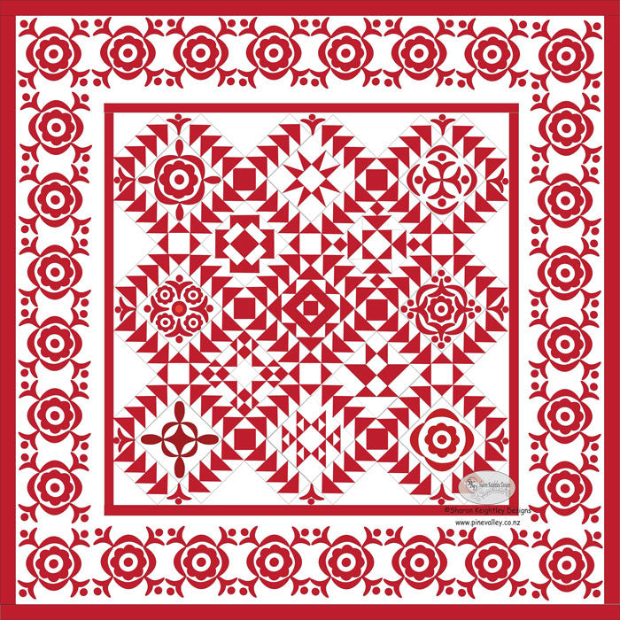 Simply Red Quilt BOM Block One - Pine Valley Quilts