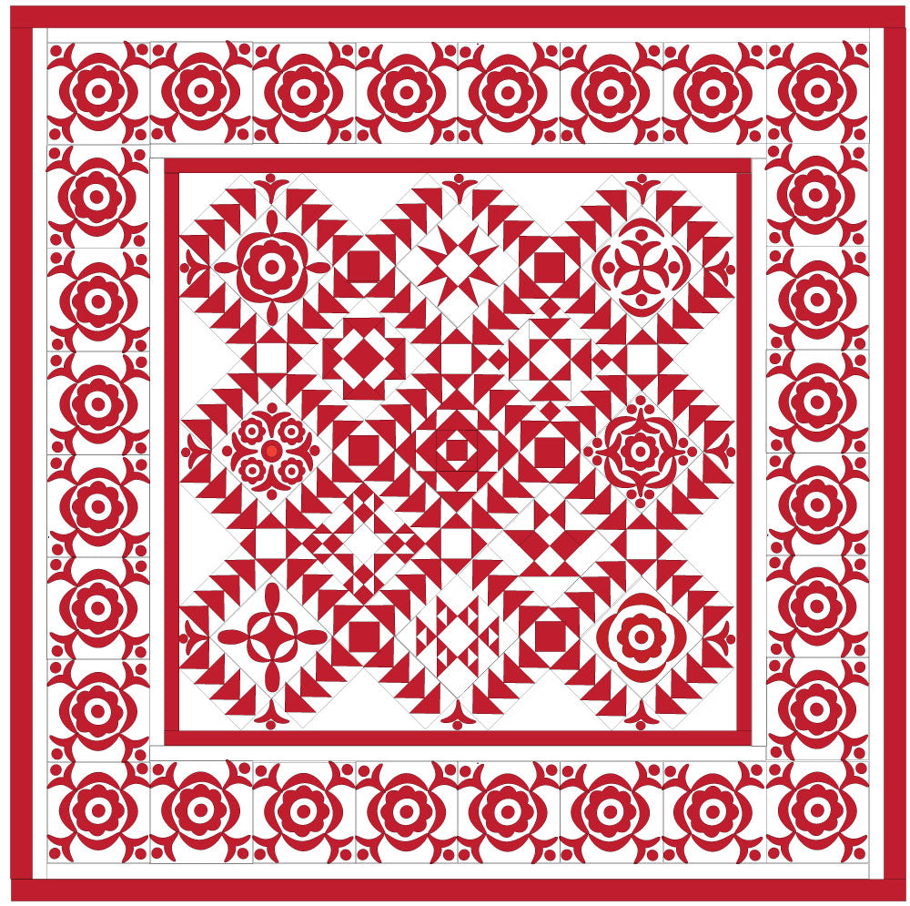 Simply Red Quilt Complete Pattern Set - Pine Valley Quilts