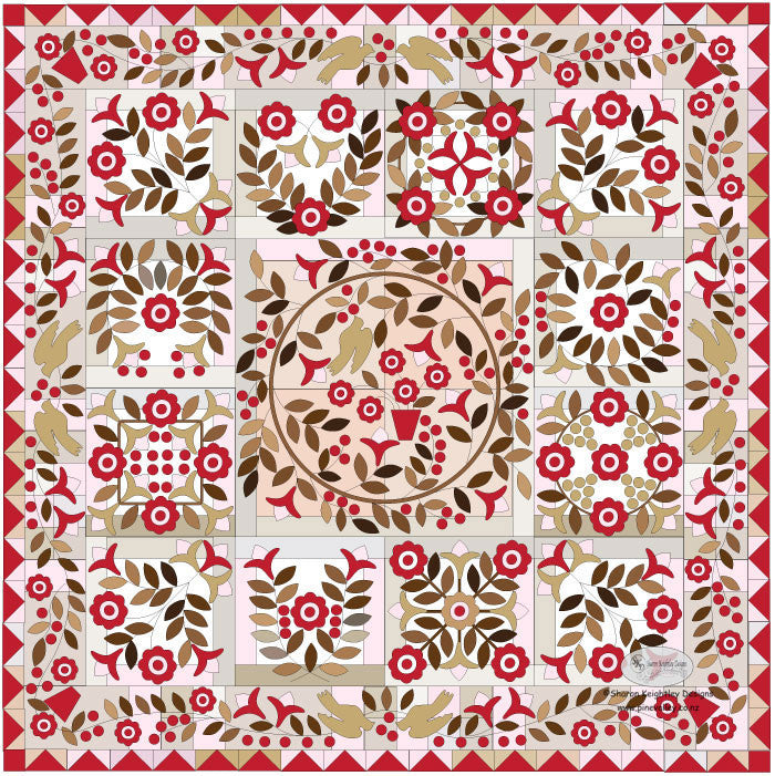 Winterwood Quilt Pattern BOM | Flower Cross | Block Nine - Pine Valley Quilts