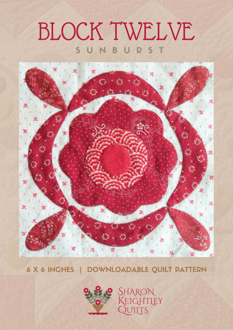 Simply Red Quilt Pattern BOM Block Twelve - Pine Valley Quilts