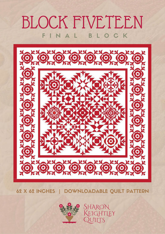 Simply Red Quilt Block Fifteen - Pine Valley Quilts