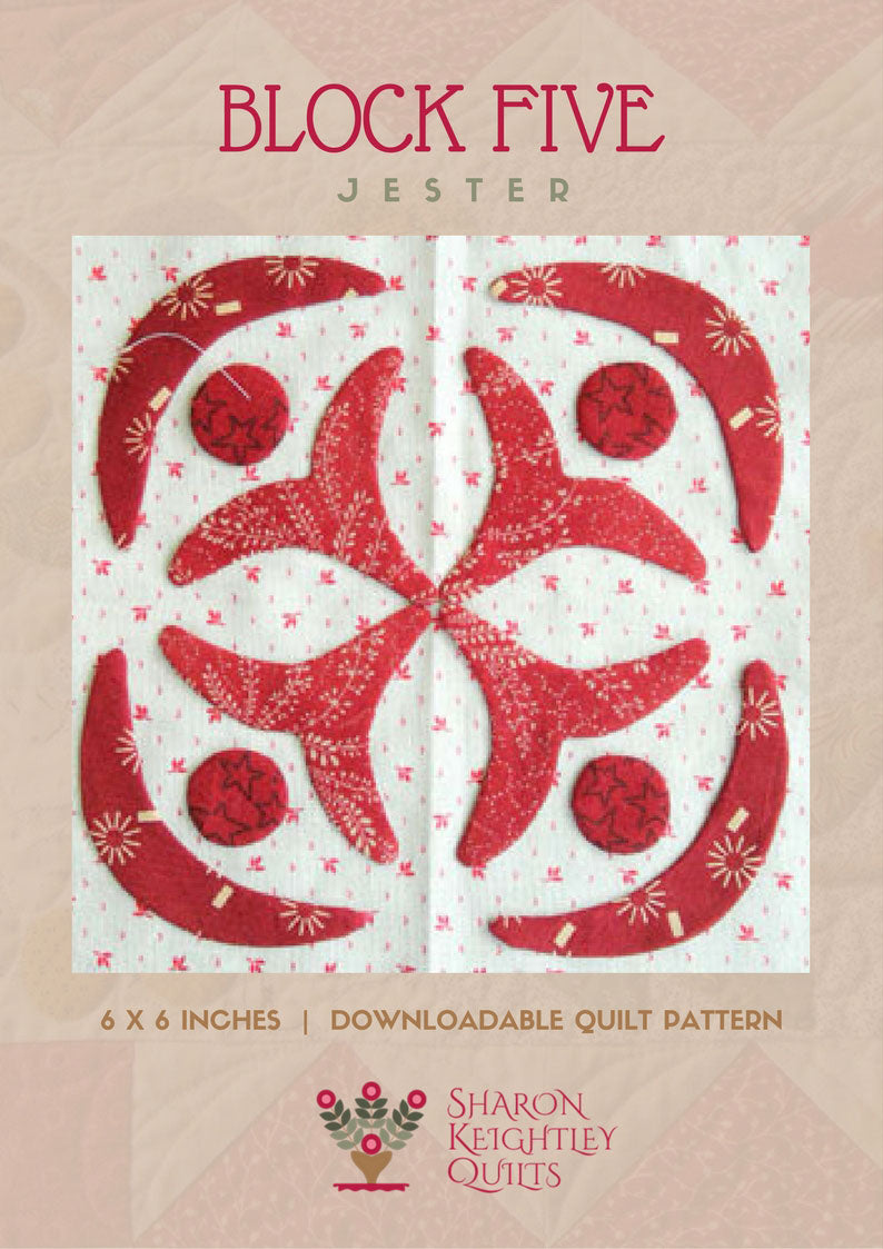 Simply Red Quilt Pattern BOM Block Five - Pine Valley Quilts