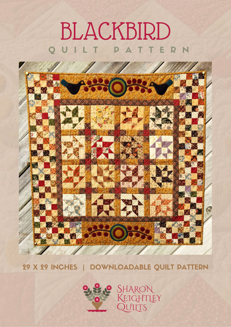 Blackbirds and Berries Quilt Pattern - Pine Valley Quilts