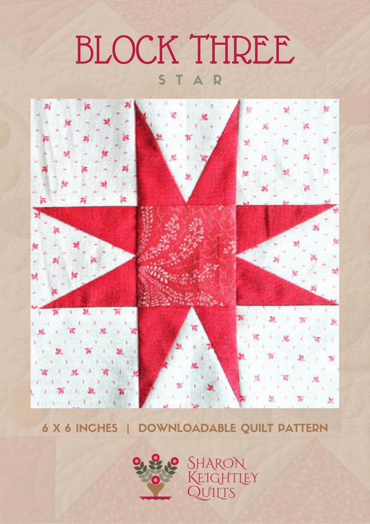 Simply Red Quilt BOM Block Three - Pine Valley Quilts