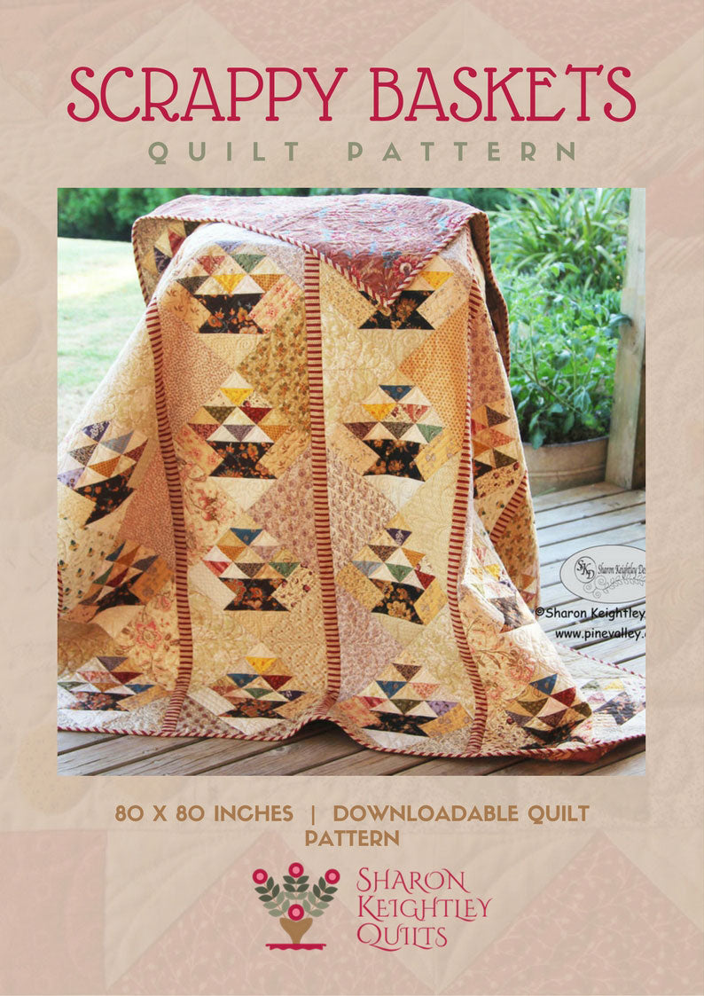 Scrappy Baskets Quilt Pattern | Sharon Keightley Quilts scrappy-baskets-quilt-pattern-sharon-keightley-quilts